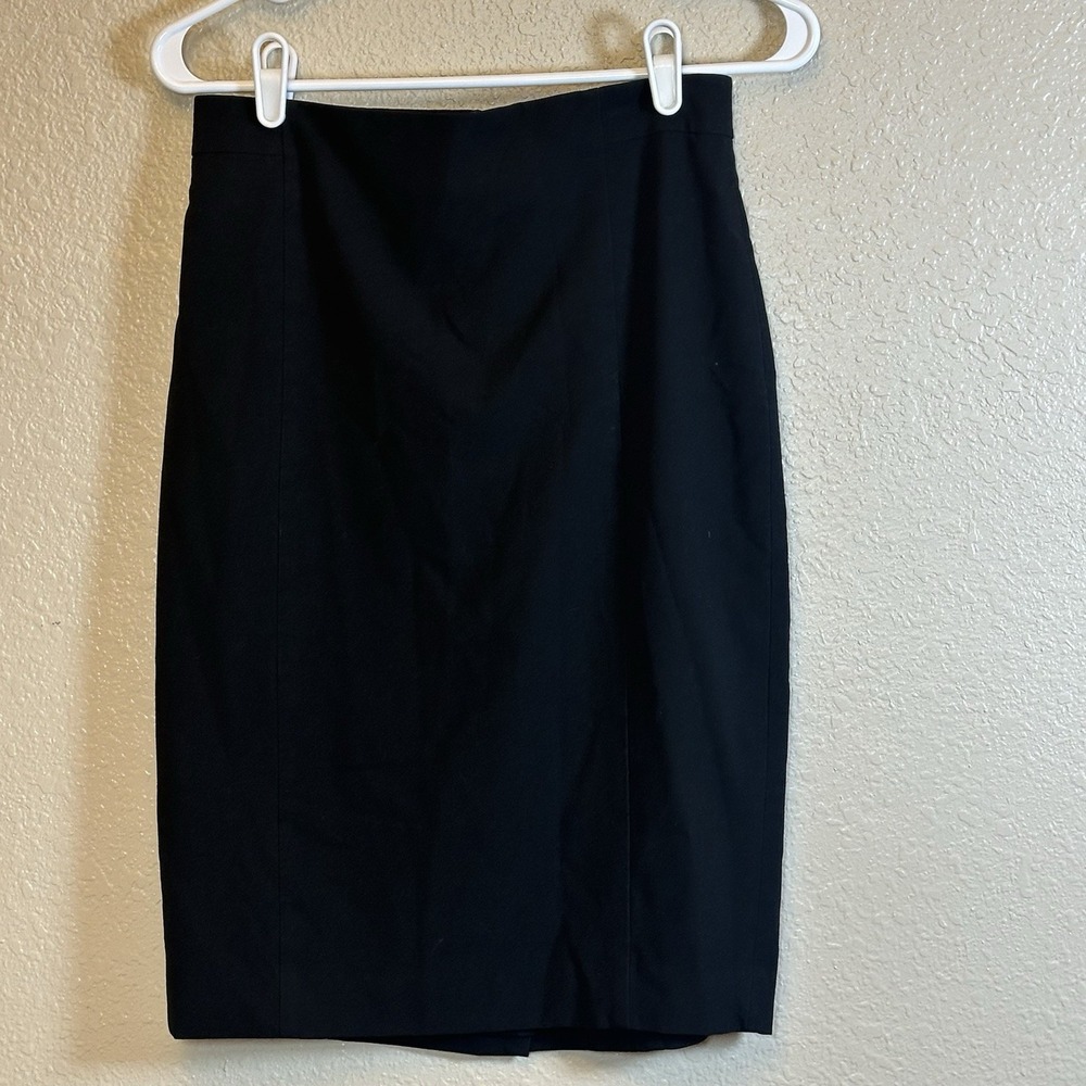 Ann Taylor Pencil Skirt Lined Size 2 Career Business High Rise Knee Length Black